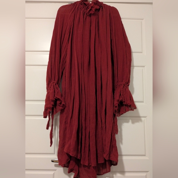 NWT Nuit Clothing Atelier Maxi Alchemist In Rust Red Linen - Picture 8 of 8